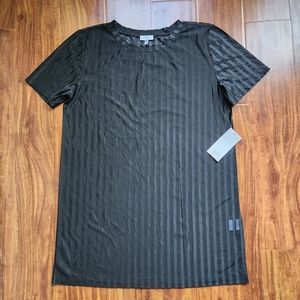 NWT TOBI Oversized Short Sleeve Semi-sheer Striped Top Size S